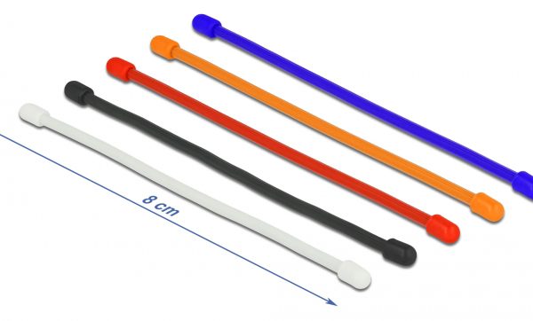 DELOCK Δεματικά καλωδίων 18970, εύκαμπτα, 80x4mm, χρωματιστά, 10τμχ