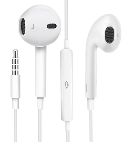 USAMS earphones με μικρόφωνο EP-22, 3.5mm σύνδεση, Φ14mm, 1.2m, λευκά