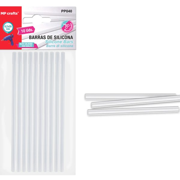 MP μπάρες σιλικόνης PP040 για θερμοπίστολο, 7.1mm x 20cm, 10τμχ