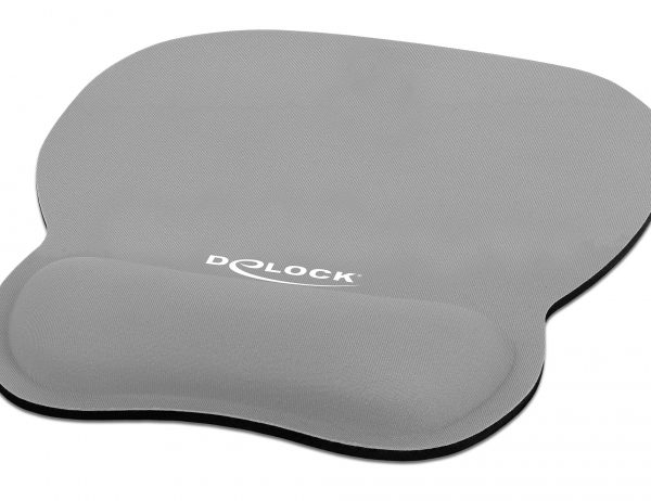 DELOCK Mousepad 12698 με στήριγμα καρπού, 245x206 mm, γκρι
