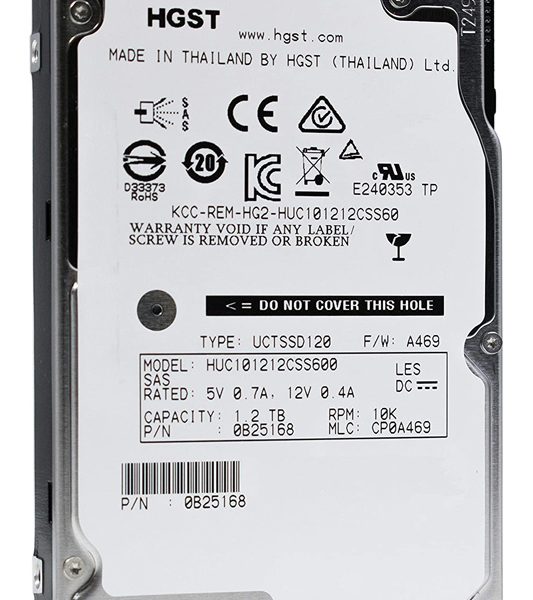 HGST used SAS HDD HUC101212CSS600, 1.2TB, 10K RPM, 6Gb/s, 2.5"
