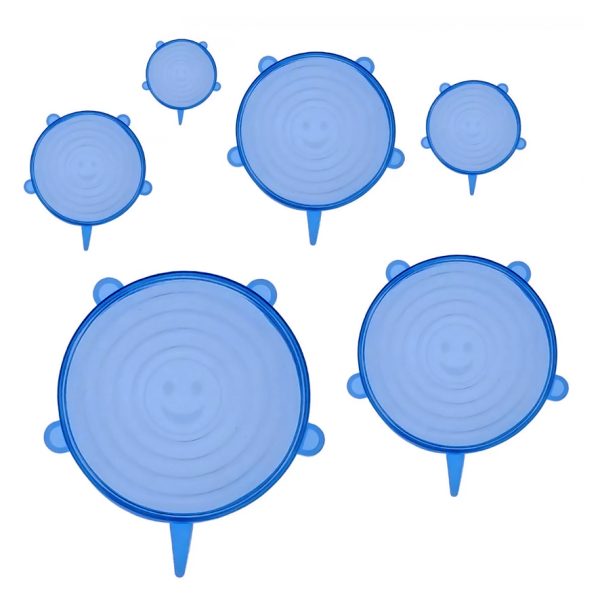 BRUNO σετ σιλικονούχων καπακιών για δοχεία τροφίμων BRN-0044, 6τμχ, μπλε