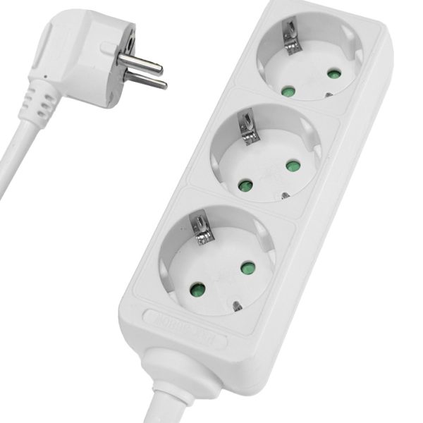 POWERTECH πολύπριζο PT-868, 3x schuko, 16A, 1.5m, λευκό