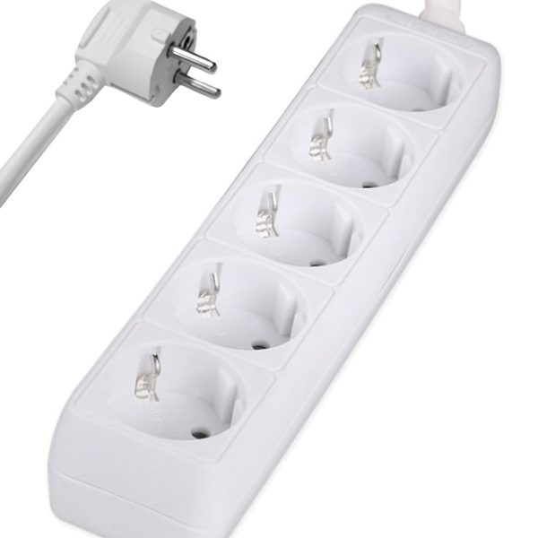 POWERTECH πολύπριζο PT-869, 5x schuko, 16A, 1.5m, λευκό