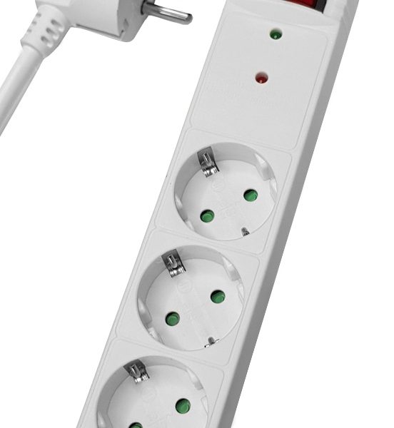 POWERTECH πολύπριζο ασφαλείας PT-879, 3x schuko, 16A, 1.5m, λευκό
