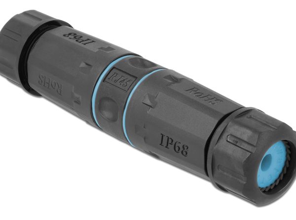 DELOCK αδιάβροχος αμφίδρομος σύνδεσμος RJ45 Cat.6A 86693, μπλε