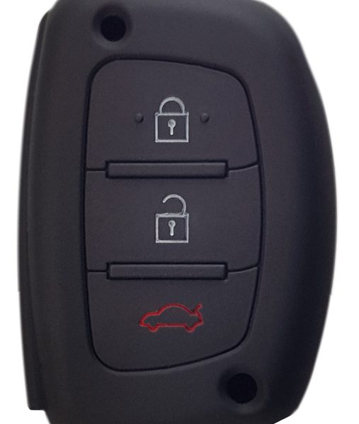 Θήκη κλειδιού για αυτοκίνητα Hyundai 1007-02, εύκαμπτη, μαύρη