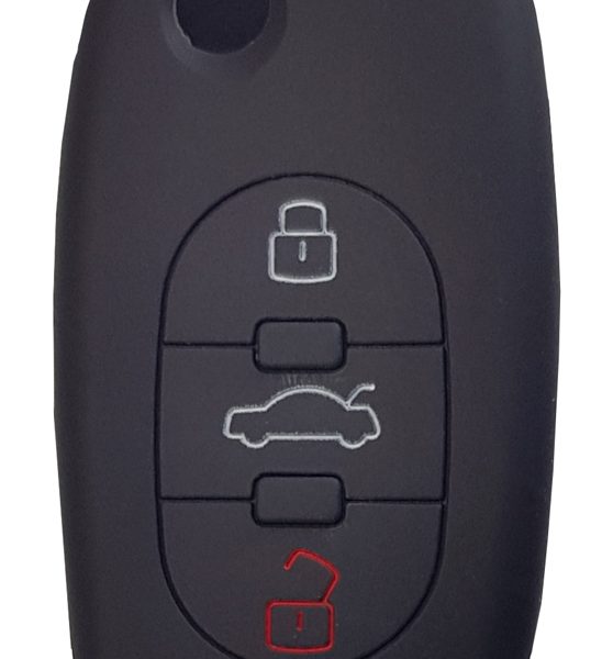 Θήκη κλειδιού για αυτοκίνητα Audi 1009-03, εύκαμπτη, μαύρη