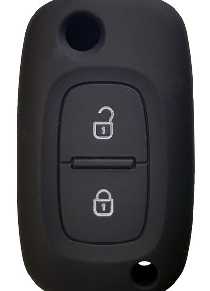Θήκη κλειδιού για αυτοκίνητα Renault 2021-01, εύκαμπτη, μαύρη