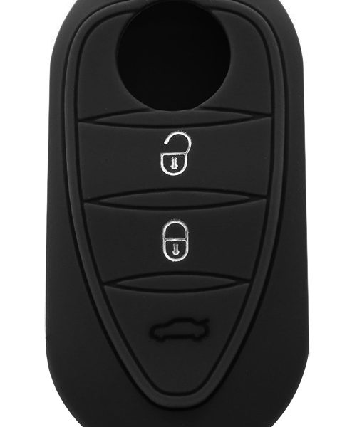 Θήκη κλειδιού για αυτοκίνητα Alfa Romeo 1019-01, εύκαμπτη, μαύρη