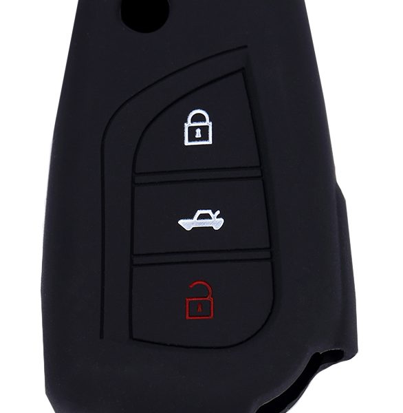 Θήκη κλειδιού για αυτοκίνητα Toyota 1015-01, εύκαμπτη, μαύρη