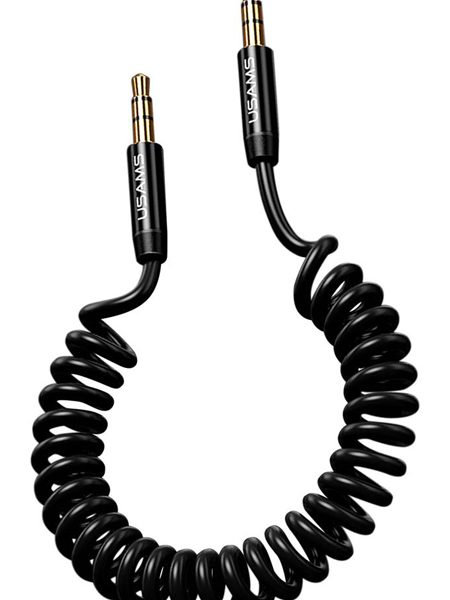 USAMS καλώδιο Jack 3.5mm SJ256, Hi-Fi stereo, 1.2m, μαύρο