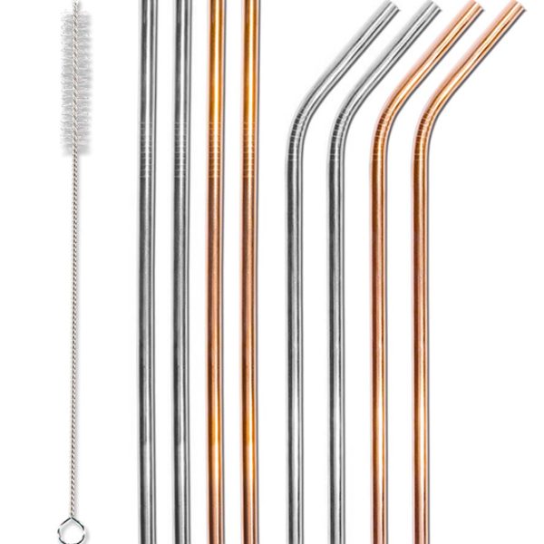 Σετ μεταλλικά καλαμάκια & βουρτσάκι καθαρισμού CLN-0021, 9τμχ