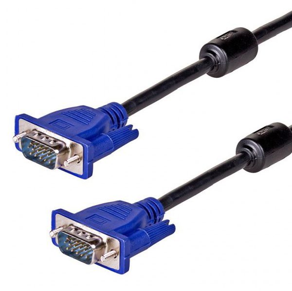 POWERTECH Καλώδιο VGA M-M CAB-G033, Full HD, 2x ferrites, 1.5m, μαύρο