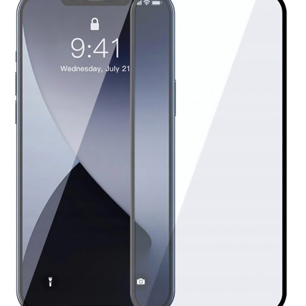 POWERTECH Tempered Glass 5D, full glue, iPhone 12 Pro Max, μαύρο