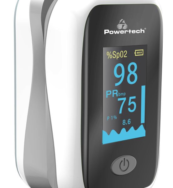 POWERTECH παλμικό οξύμετρο δακτύλου PT-922, OLED οθόνη, λευκό