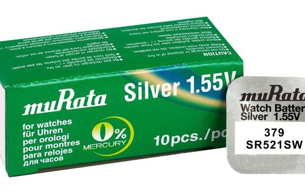 MURATA μπαταρία Silver Oxide για ρολόγια SR521SW, 1.55V, No379, 10τμχ