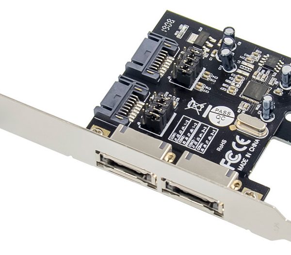 POWERTECH κάρτα επέκτασης PCIe σε 2x SATA ST51, ASM1061, low profile