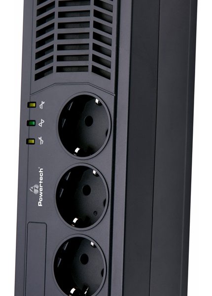 POWERTECH σταθεροποιητής ρεύματος PT-AVR1000I, 1000VA/500W, 3x schuko