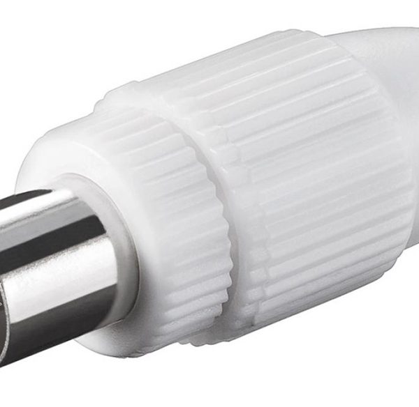 POWERTECH βύσμα κεραίας PAL CAB-V031, θηλυκό, 15.88mm, λευκό, 5τμχ