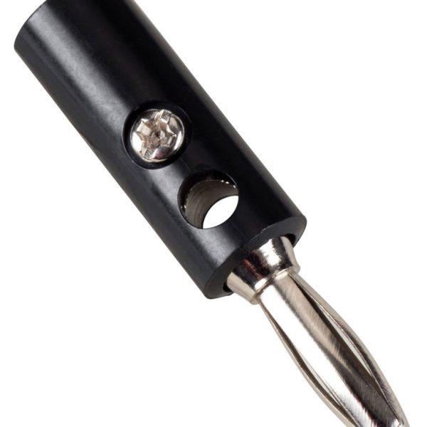 POWERTECH βύσμα μπανάνα plug CAB-V038, αρσενικό, 4.5mm, μαύρο, 4τμχ