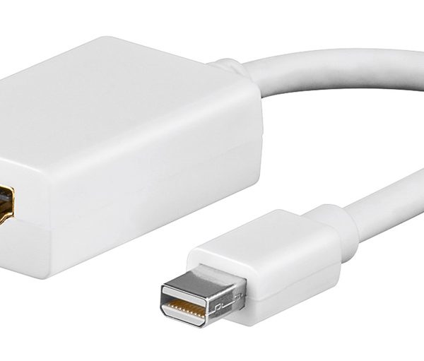 GOOBAY καλώδιο mini DisplayPort σε HDMI θηλυκό 51729, 0.15m, λευκό