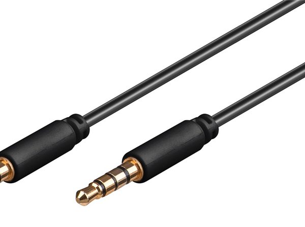 GOOBAY καλώδιο ήχου 3.5mm 63828, 4 pin stereo, copper, 1.5m, μαύρο