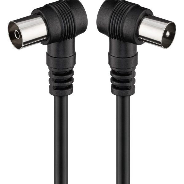 GOOBAY καλώδιο κεραίας αρσενικό σε θηλυκό 11525, γωνιακό, 1.5m, μαύρο