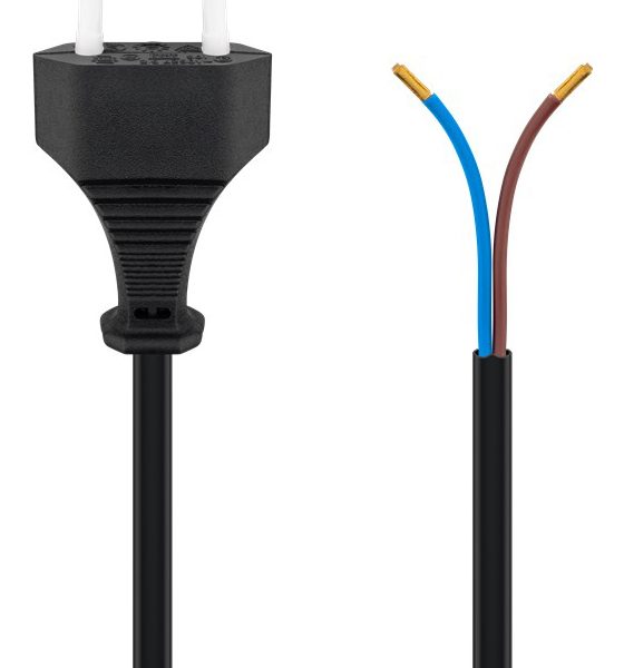 GOOBAY καλώδιο τροφοδοσίας Euro male 2x0.75 mm² 50085, 1.5m, μαύρο