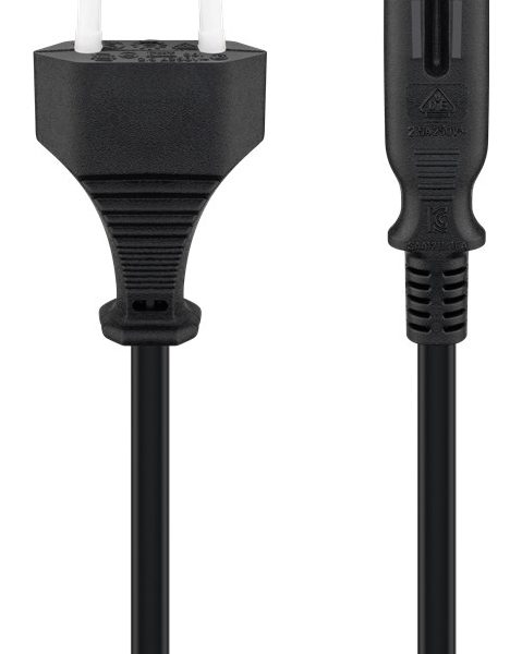 GOOBAY καλώδιο τροφοδοσίας Euro 50084, 2x0.75 mm², 1.5m, μαύρο