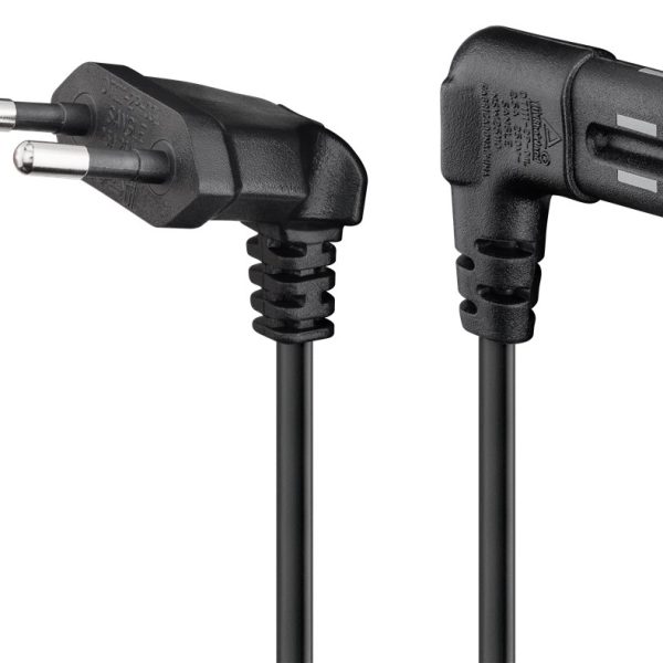 GOOBAY καλώδιο τροφοδοσίας Euro 97355, γωνιακό, 2x0.75 mm², 5m, μαύρο