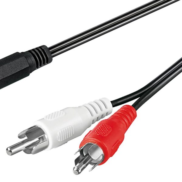 GOOBAY καλώδιο 3.5mm θηλυκό σε 2x RCA αρσενικό 50442, 1.4m, μαύρο