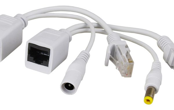 PULSAR σετ μετατροπείς PoE τύπου RJ45 και 2.1/5.5 P-POE1, λευκό
