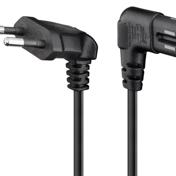 GOOBAY καλώδιο τροφοδοσίας Euro 56588, γωνιακό, 2x0.75 mm², 0.5m, μαύρο