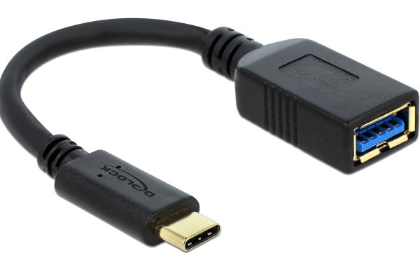 DELOCK καλώδιο USB-C σε USB 65634, USB3.1, Gen 1, 3A, 5Gbps, 15cm, μαύρο