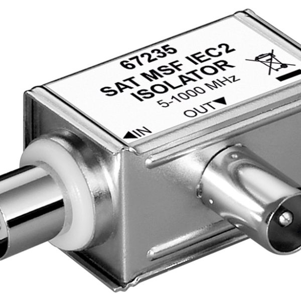 GOOBAY SAT isolator 67235, γωνιακό, 5MHz - 1000MHz, ασημί