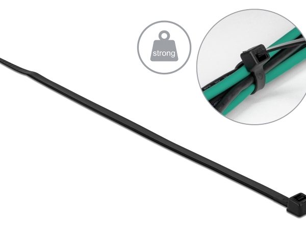 DELOCK Δεματικά καλωδίων 19559, 200x4.8mm, μαύρα, 100τμχ