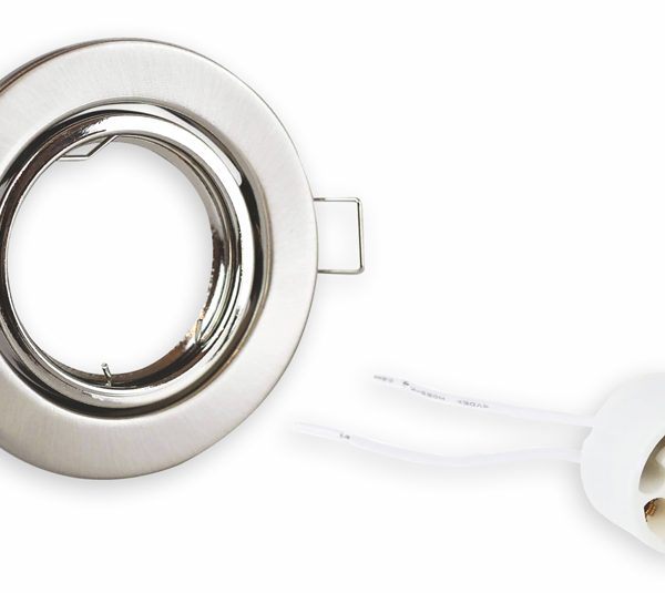 POWERTECH μεταλλικό πλαίσιο spot & ντουί GU10-003, χωνευτό, 81x31.5mm