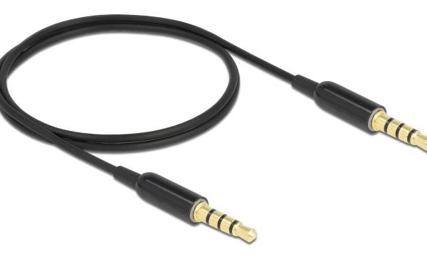 DELOCK καλώδιο 3.5mm 66075, CTIA, 32AWG, 0.5m, μαύρο