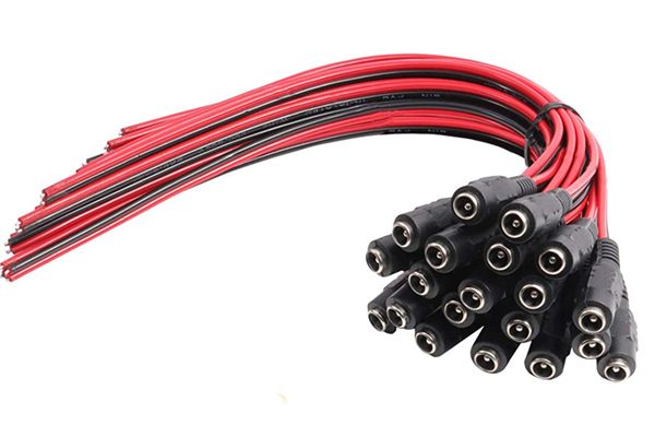 FOLKSAFE καλώδιο FS-DCPIGTAIL-F με θηλυκό βύσμα 5.5x2.1mm, 10τμχ