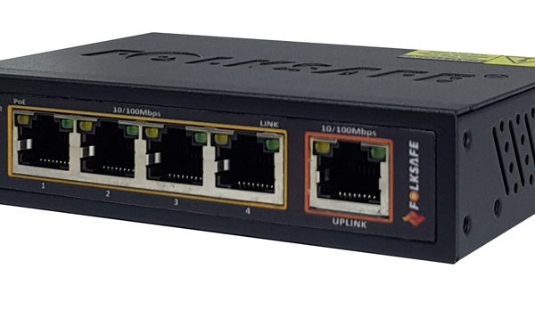 FOLKSAFE PoE Ethernet Switch FS-S1004EP-E, 4 Ports 10/100Mbps