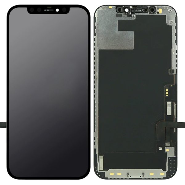 TW INCELL LCD για iPhone 12/12 Pro, camera-sensor ring, earmesh, μαύρη