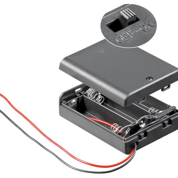 GOOBAY θήκη μπαταρίας με διακόπτη 12445, 3x AA LR6, αδιάβροχη, μαύρη