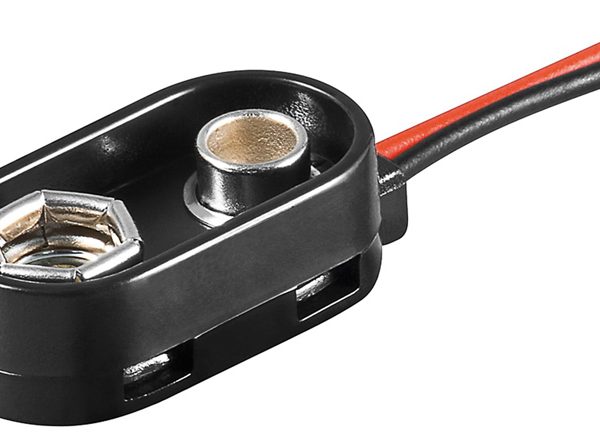 GOOBAY βάση μπαταρίας 11996 για 9V 6F22, αδιάβροχη, μαύρη, 10τμχ