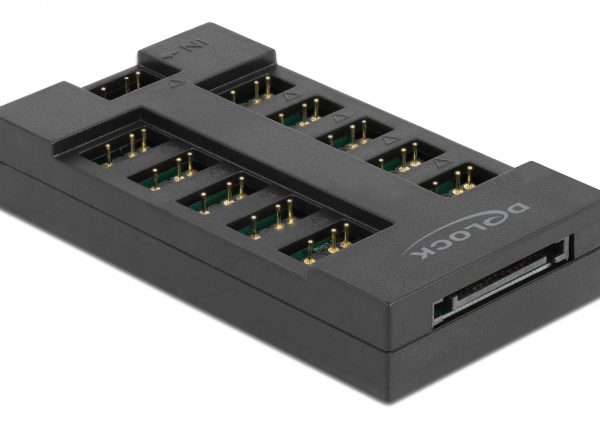 DELOCK RGB hub 64128 για ARGB LEDs, 10 θύρες, μαύρο