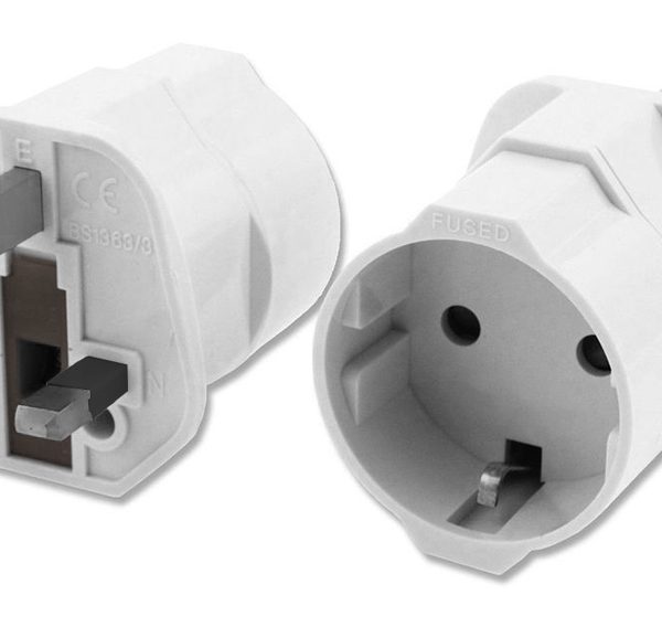 POWERTECH αντάπτορας ρεύματος PT-991, UK σε German type, 13A, λευκός