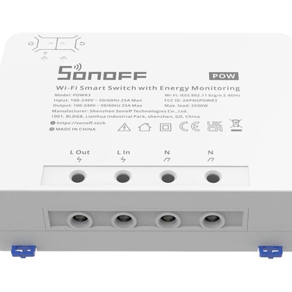 SONOFF smart διακόπτης παρακολούθησης ισχύος POWR3, WiFi, 25A, λευκός