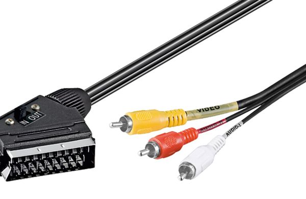 GOOBAY καλώδιο SCART 21-pin σε 3x RCA 50365, 3m, μαύρο