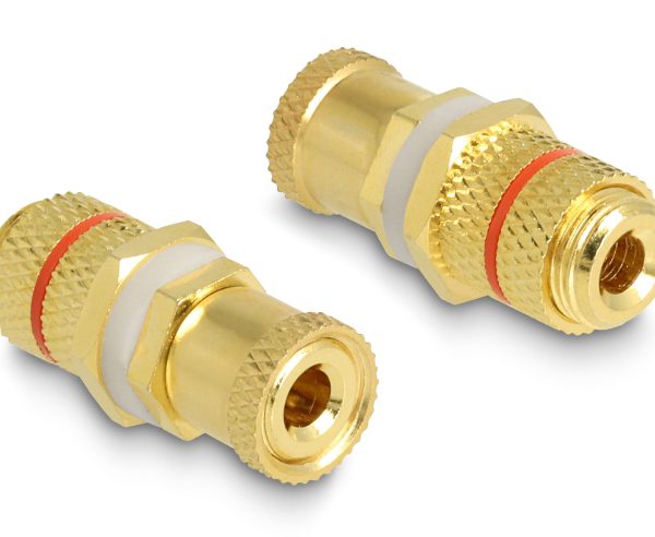 DELOCK αντάπτορας σύνδεσης καλωδίων ήχου 64145, κόκκινος-χρυσός