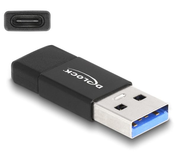 DELOCK αντάπτορας USB 3.2 Gen 2 σε USB-C 60001, 10Gbps, μαύρος